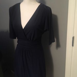 V cut navy dress